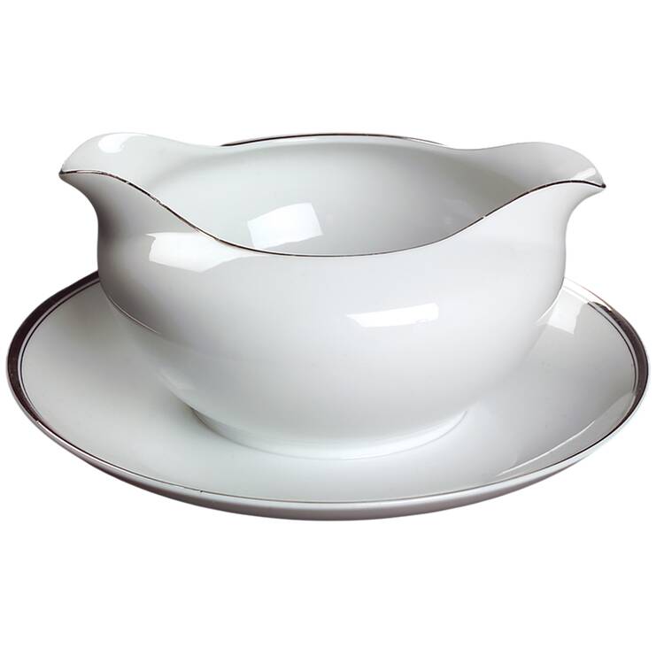 Platinum Gravy Boat with Attached Underplate