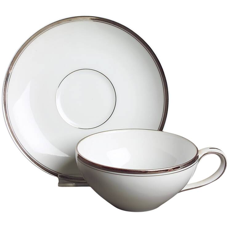 Platinum Flat Cup & Saucer Set