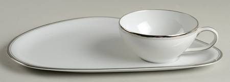 Platinum Snack Plate & Cup Set by Fukagawa