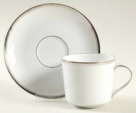 Platinum Flat Cup & Saucer Set