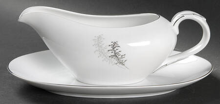 Silver Bamboo (3 Groups of Trees) Gravy Boat & Underplate/Relish