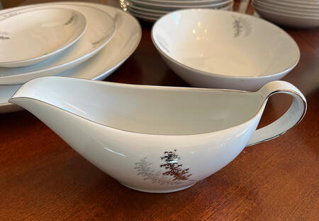 Silver Bamboo (3 Groups of Trees) Gravy Boat