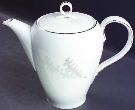 Silver Bamboo (3 Groups of Trees) Coffee Pot & Lid