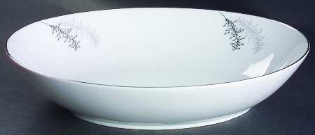 Silver Bamboo (3 Groups of Trees) 10" Oval Vegetable Bowl