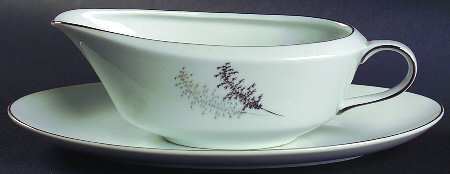Silver Bamboo (3 Groups of Trees) Gravy Boat & Underplate