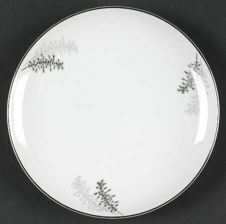 Silver Bamboo (3 Groups of Trees) Bread & Butter Plate