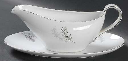Silver Bamboo (3 Groups of Trees) Gravy Boat & Underplate/Relish