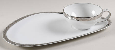 Silver Lichen Snack Plate & Cup Set