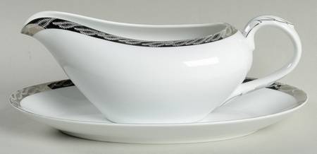 Silver Lichen Gravy Boat & Underplate/Relish
