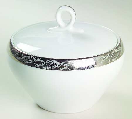 Silver Lichen Sugar Bowl & Lid
