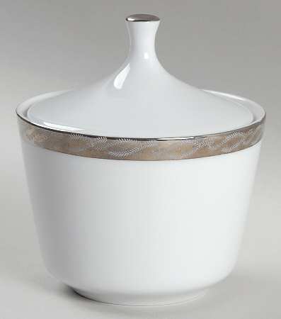 Silver Lichen Sugar Bowl & Lid