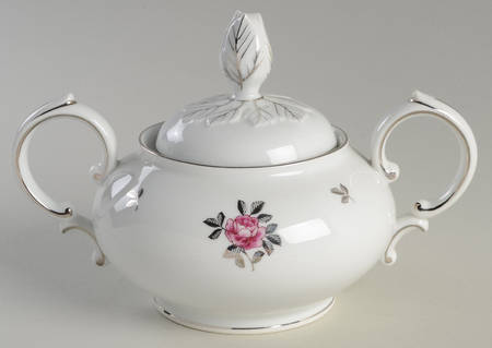 Silver Rose Sugar Bowl & Lid