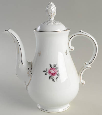 Silver Rose Coffee Pot & Lid