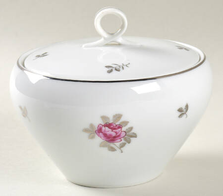 Silver Rose Sugar Bowl & Lid