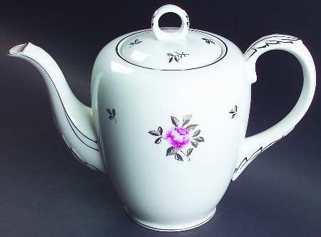 Silver Rose Teapot & Lid