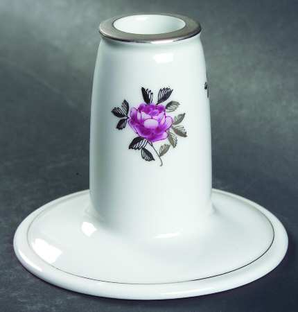 Silver Rose 3" Candlestick