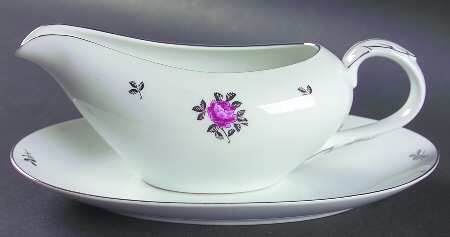 Silver Rose Gravy Boat & Underplate/Relish