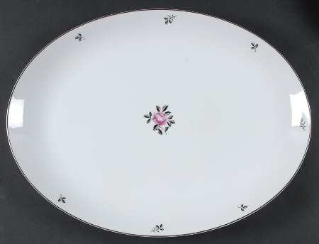 Silver Rose 16" Oval Serving Platter