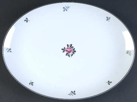 Silver Rose 12" Oval Serving Platter