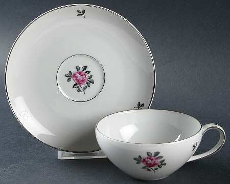 Silver Rose Flat Cup & Saucer Set