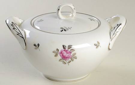 Silver Rose Sugar Bowl & Lid