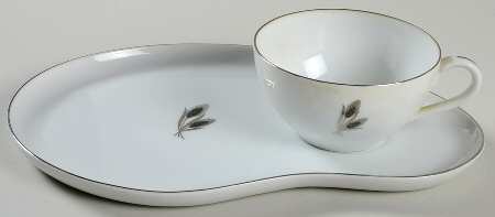 Silver Wheat Snack Plate & Cup Set
