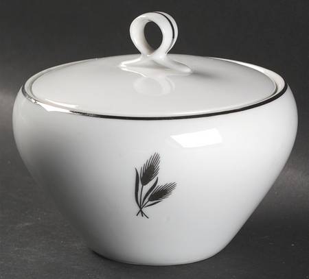 Silver Wheat Sugar Bowl & Lid by Fukagawa