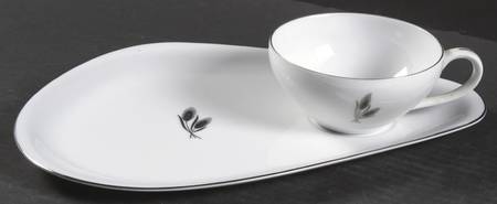 Silver Wheat Snack Plate & Cup Set