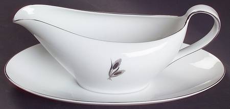 Silver Wheat Gravy Boat & Underplate/Relish by Fukagawa