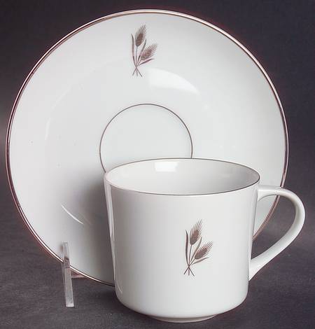 Silver Wheat Flat Cup & Saucer Set