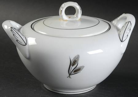 Silver Wheat Sugar Bowl & Lid by Fukagawa