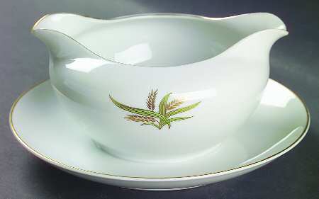 Wheat Gravy Boat with Attached Underplate