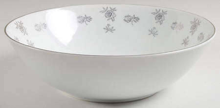 White Rose 9" Round Vegetable Bowl