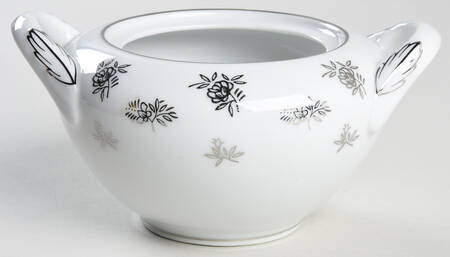 White Rose Sugar Bowl No Lid