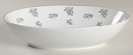 White Rose 10" Oval Vegetable Bowl