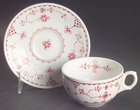 Denmark Pink Flat Cup & Saucer Set