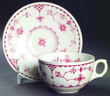 Denmark Pink Flat Cup & Saucer Set