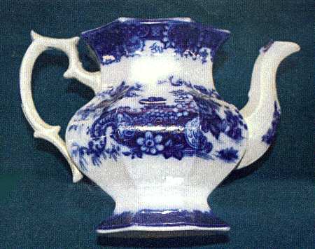 Indian Jar (Flow Blue) Teapot No Lid