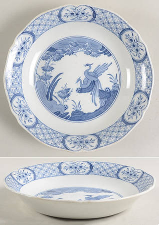 Old Chelsea Blue (Blue Birds, Flowers) Coupe Soup Bowl