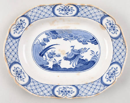 Old Chelsea Blue (Blue Birds, Flowers) 9" Oval Serving Platter