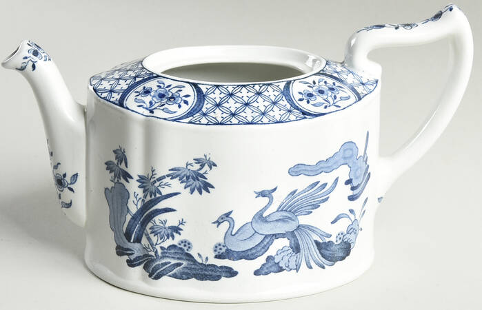 Old Chelsea Blue (Blue Birds, Flowers) Teapot No Lid
