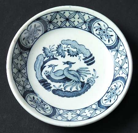 Old Chelsea Blue (Blue Birds, Flowers) Butter Pat