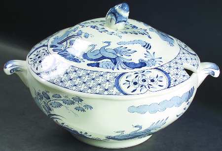 Old Chelsea Blue (Blue Birds, Flowers) Tureen &  Lid