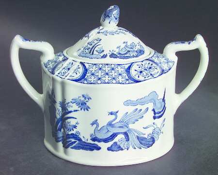 Old Chelsea Blue (Blue Birds, Flowers) Sugar Bowl & Lid