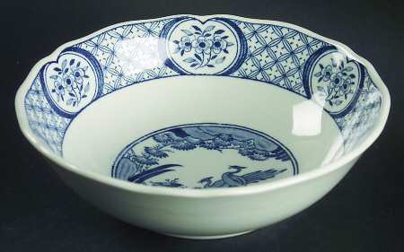 Old Chelsea Blue (Blue Birds, Flowers) Coupe Cereal Bowl