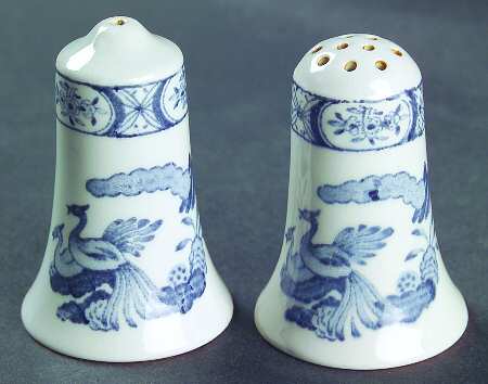 Old Chelsea Blue (Blue Birds, Flowers) Salt & Pepper Set