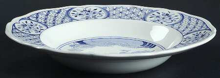 Old Chelsea Blue (Blue Birds, Flowers) Large Rim Soup Bowl