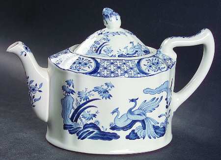 Old Chelsea Blue (Blue Birds, Flowers) Mini Teapot & Lid