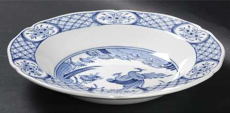 Old Chelsea Blue (Blue Birds, Flowers) Rim Soup Bowl