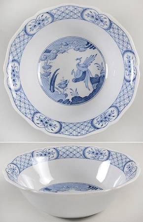 Old Chelsea Blue (Blue Birds, Flowers) 9" Round Vegetable Bowl